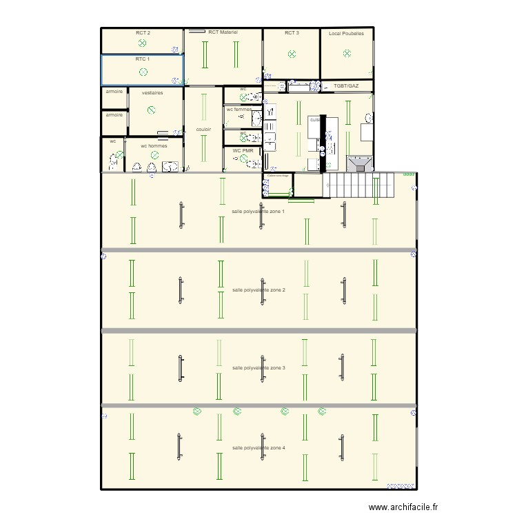 salle polyvalente gandelu. Plan de 24 pièces et 178 m2