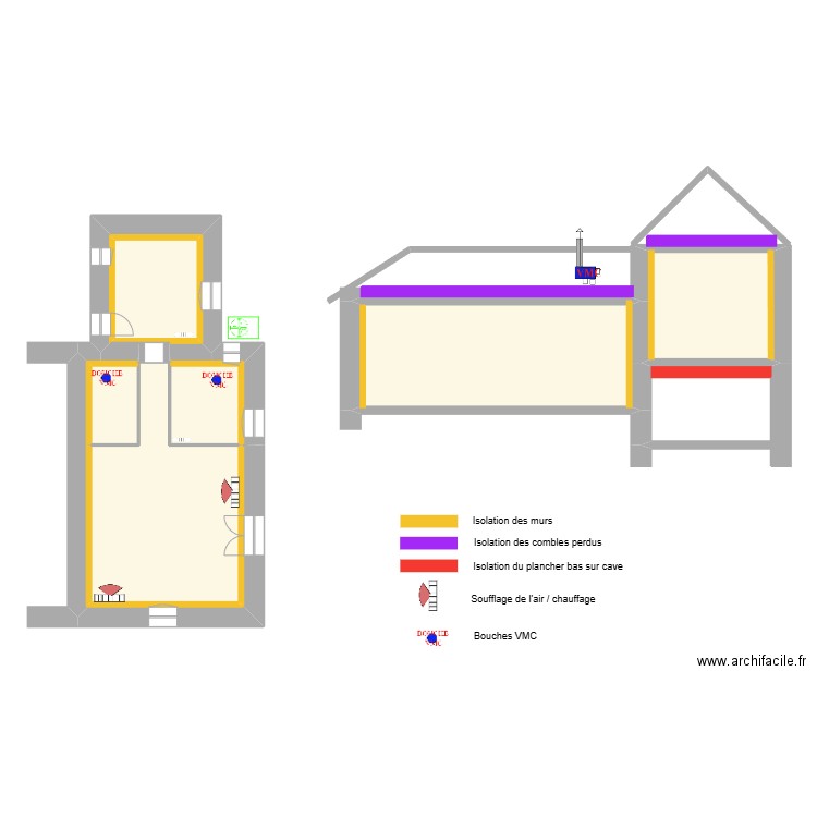 BOURGES / Logement 59m². Plan de 9 pièces et 117 m2