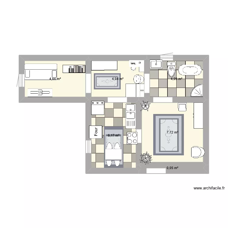 1 er plan originale de Tara. Plan de 6  et 27 m²