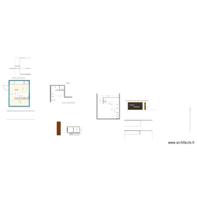 Brachet bureau. Plan de 1 pièce et 11 m2