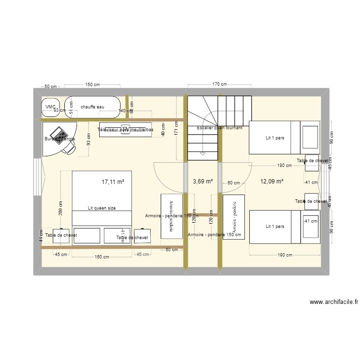 ETAGE GITE. Plan de 0 pièce et 0 m2