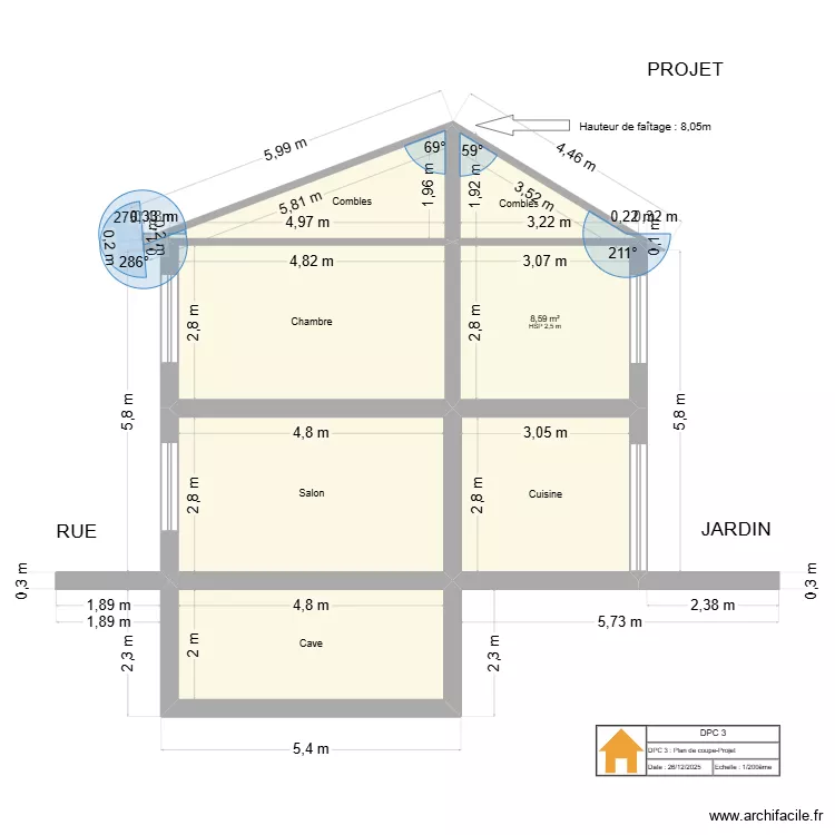 ESSAI PLAN COUPE 2. Plan de 7 pièces et 62 m² ESSAI PLAN COUPE 2. Plan de 7 pièces et 62 m²