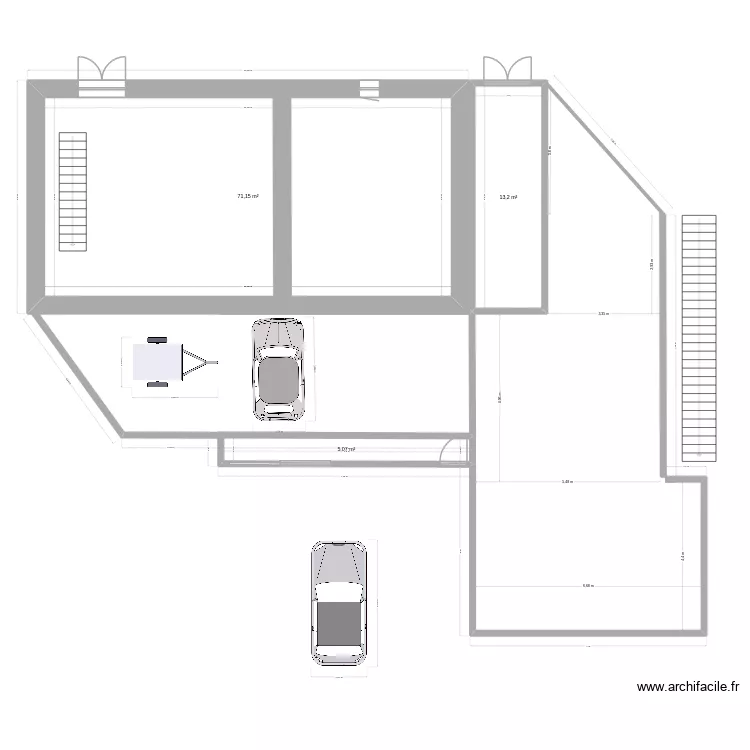 Maison_RdC_surface_2026_02_10_temp. Plan de 3  et 89 m²