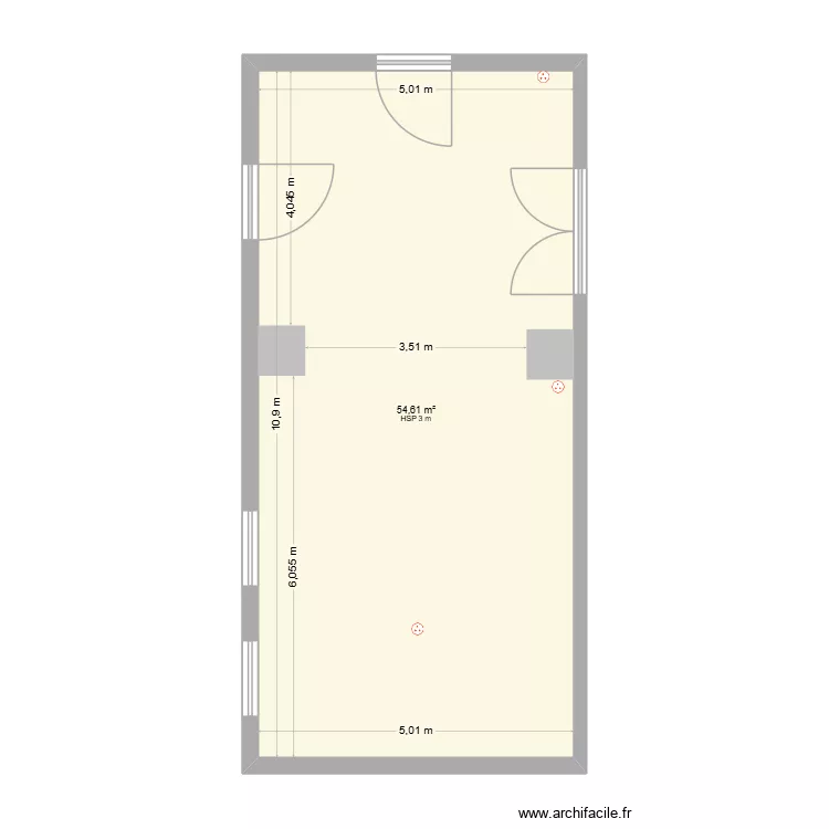 Malmaison. Plan de 1  et 55 m²