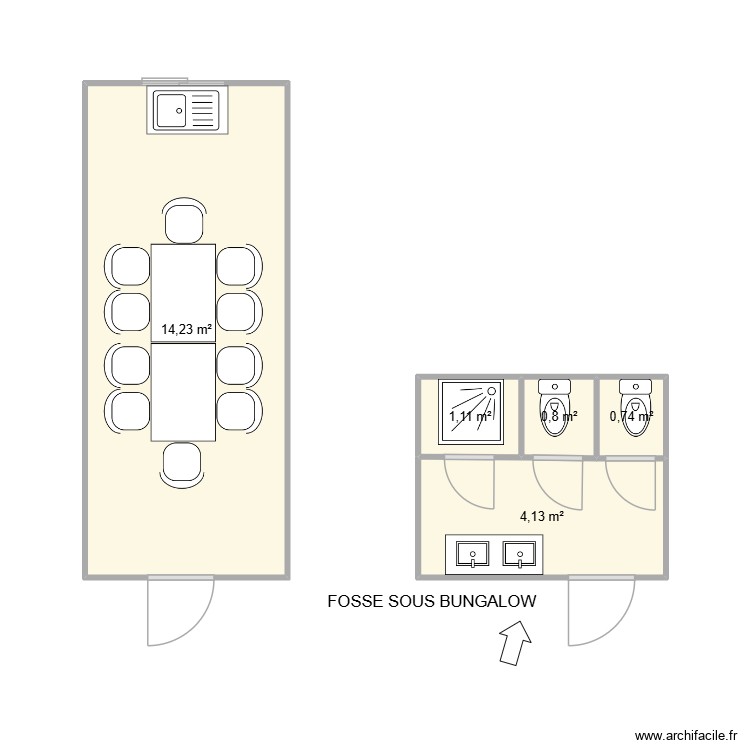 STAL TP CHANTIER PEYZIEUX 01140. Plan de 5 pièces et 21 m2