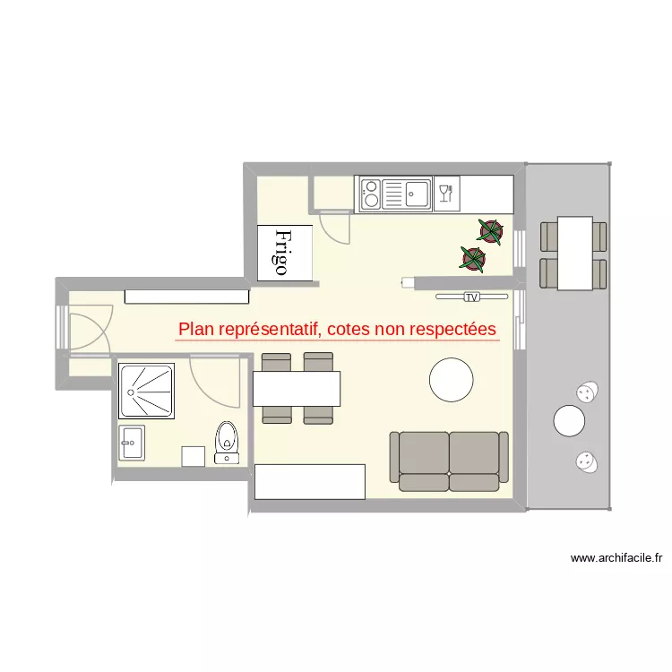 Marie Aline. Plan de 3  et 28 m²