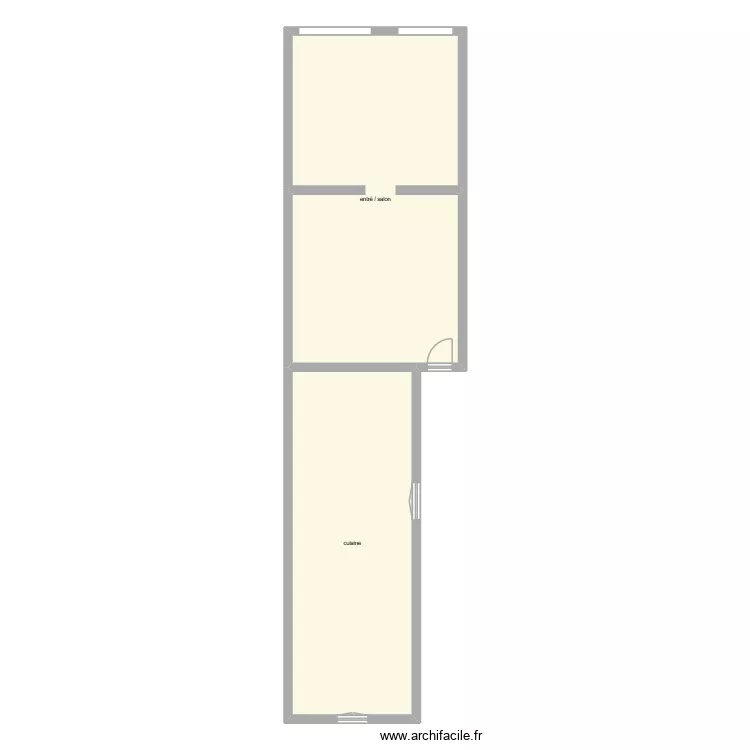 lacud rdc &eacute;tat initial. Plan de 2  et 100 m²