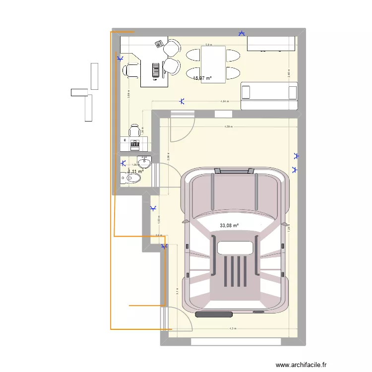 loc 2. Plan de 3 pièces et 50 m² loc 2. Plan de 3 pièces et 50 m²