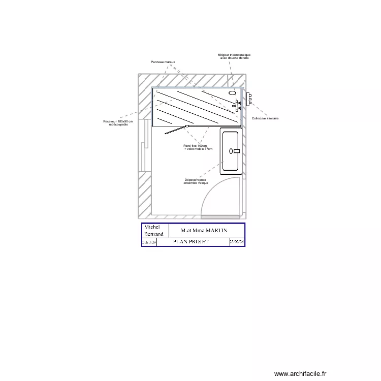 M.MARTIN PROJET. Plan de 1  et 4 m²