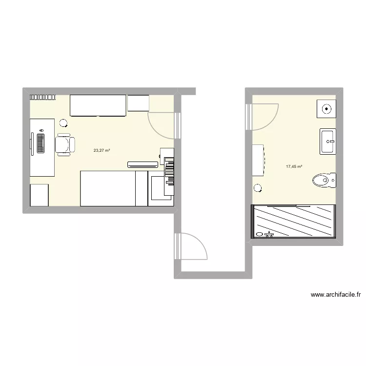 ma dom. Plan de 2  et 41 m²