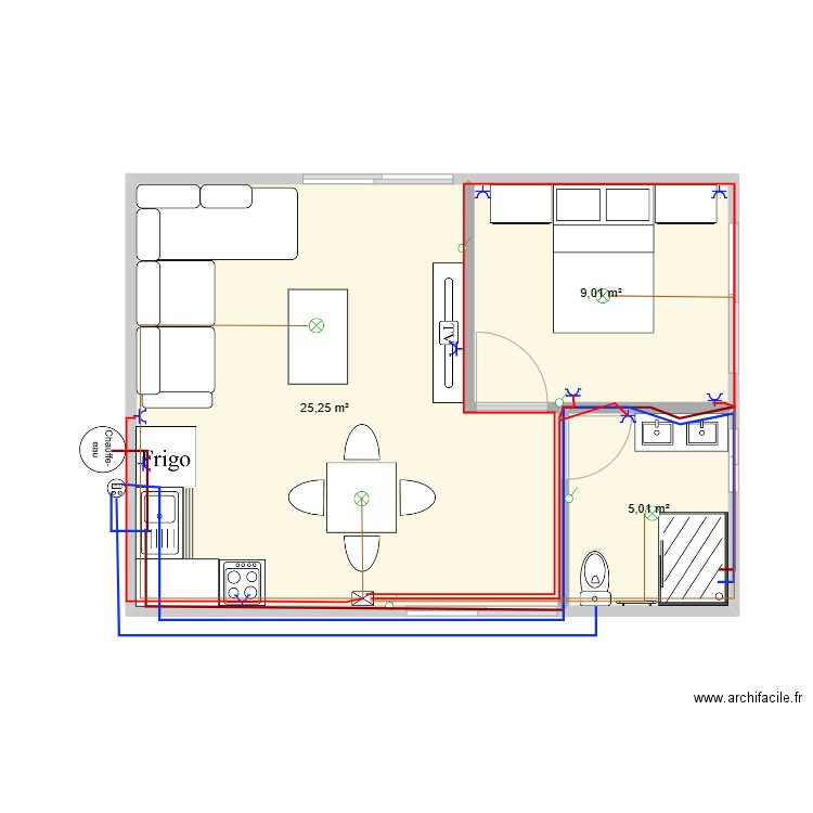 emmanuel. Plan de 3 pièces et 39 m2