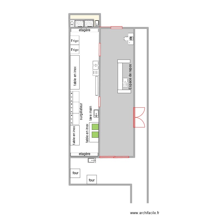 Le Boucanier. Plan de 2 pièces et 22 m2