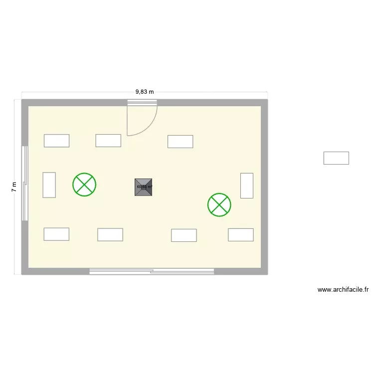 Plafond salle-salon 2. Plan de 1 Pièce et 61 m² Plafond salle-salon 2. Plan de 1 Pièce et 61 m²