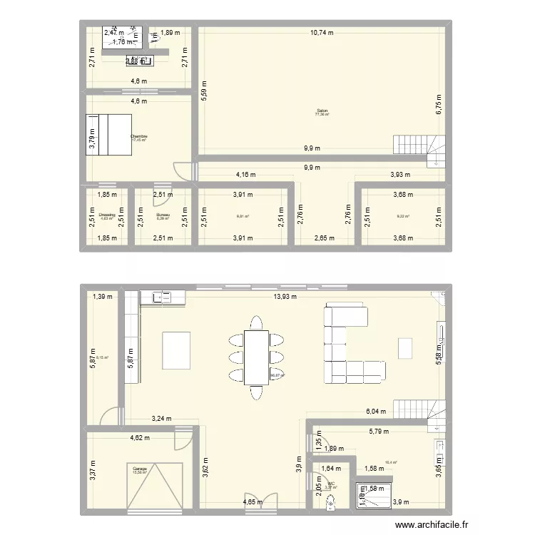 maison plan1. Plan de 12  et 277 m²