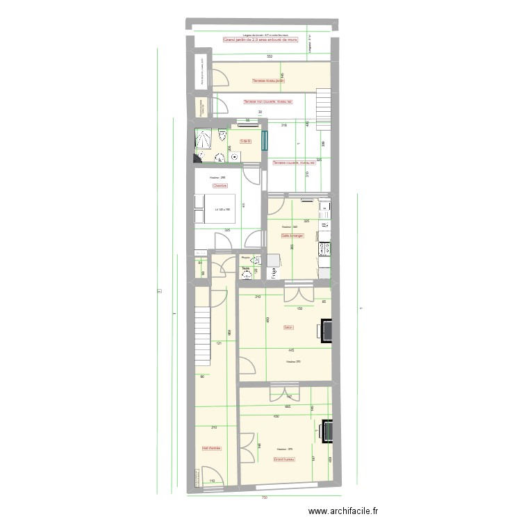 Jean - 56 - Rez b. Plan de 8 pièces et 91 m2