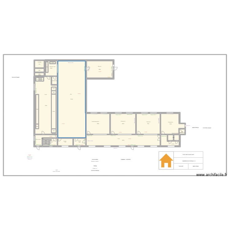 Derbèque. Plan de 32 pièces et 628 m2