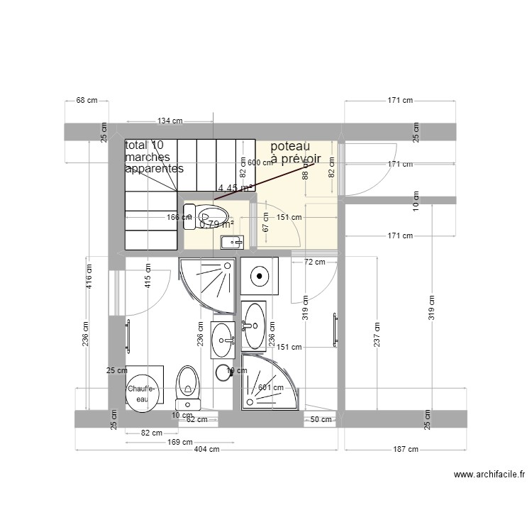 SDB BEDARIEUX. Plan de 0 pièce et 0 m2