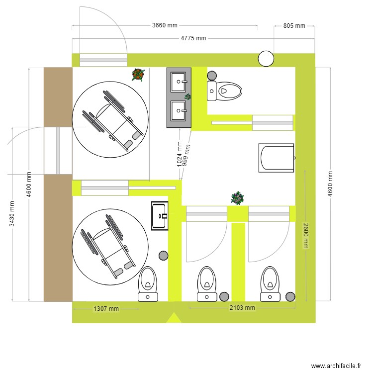 Plan toilette Public 4. Plan de 0 pièce et 0 m2