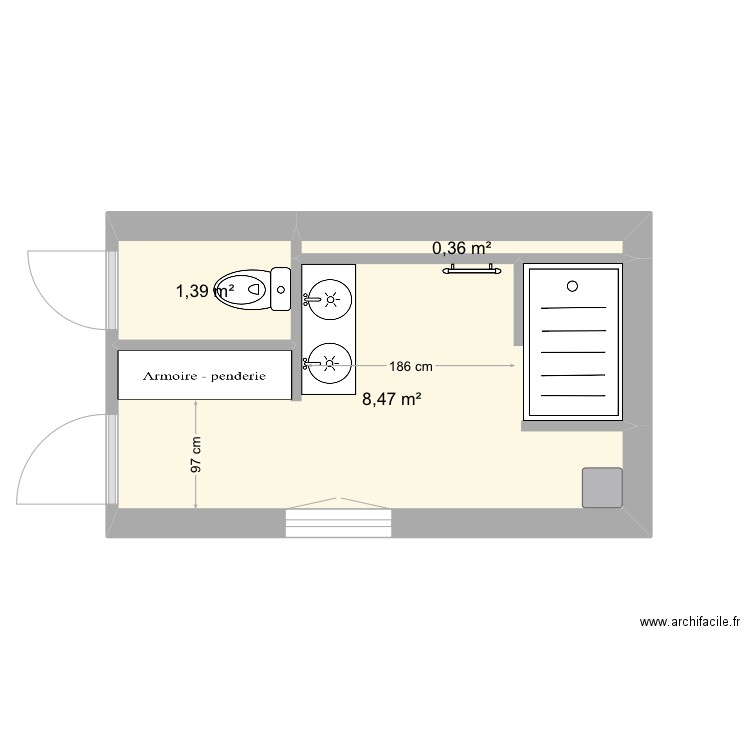 Marquet salle d'eau 4. Plan de 0 pièce et 0 m2