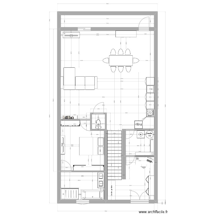1er etg / #2. Plan de 4 pièces et 95 m2