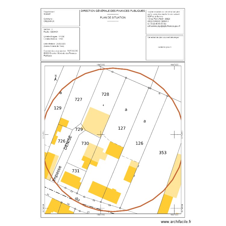 cadastre. Plan de 0 pièce et 0 m2