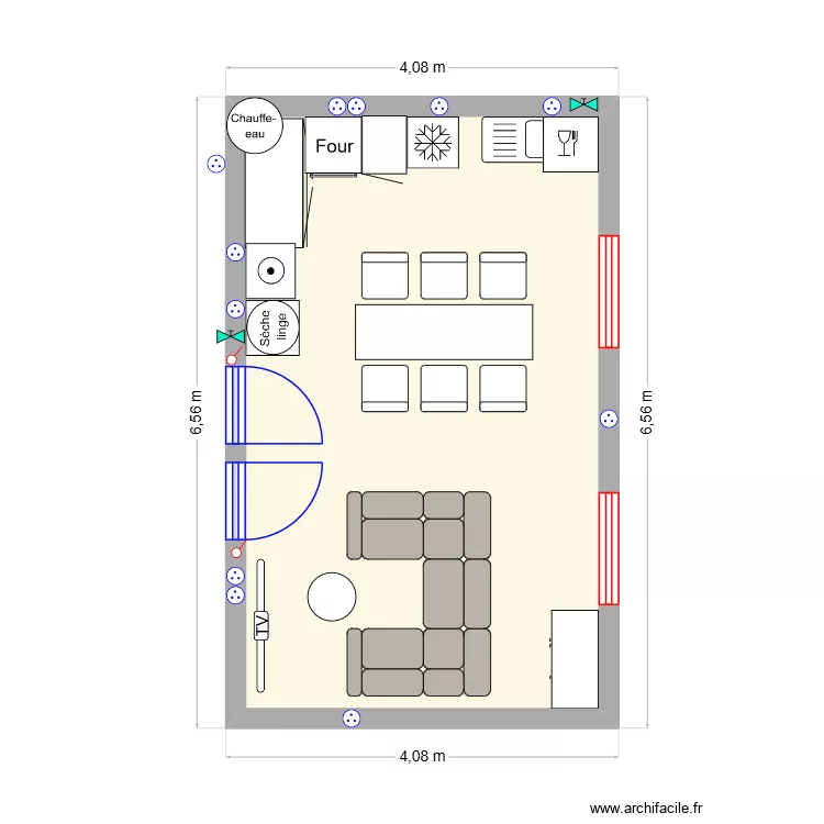 SDB Bas. Plan de 1  et 23 m²