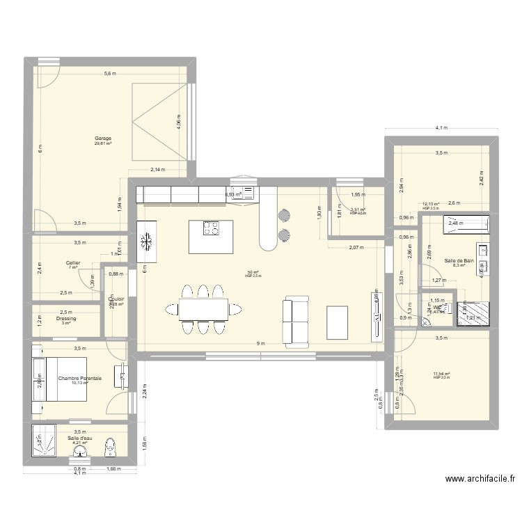 Nouvelle idée. Plan de 12 pièces et 143 m2