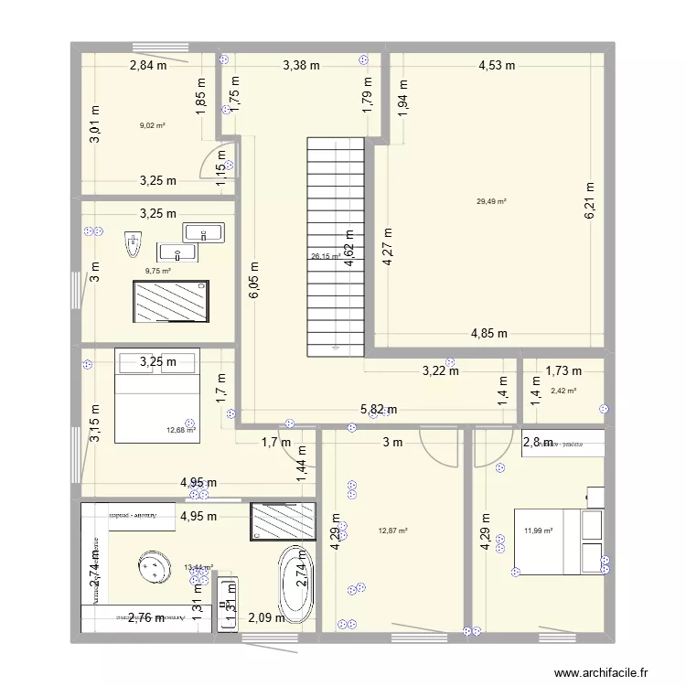 08.12 Memet. Plan de 9  et 128 m²