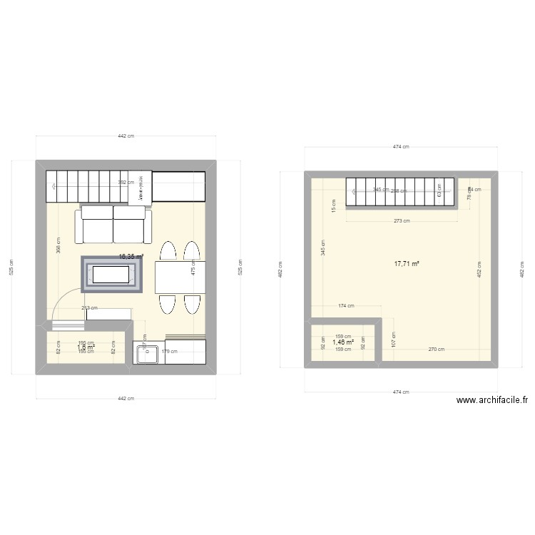 Etage 3. Plan de 4 pièces et 37 m2