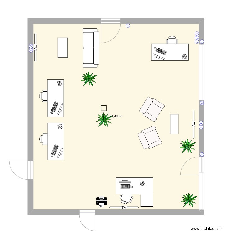 INTERIEUR COUSTELLET. Plan de 1 pièce et 71 m2