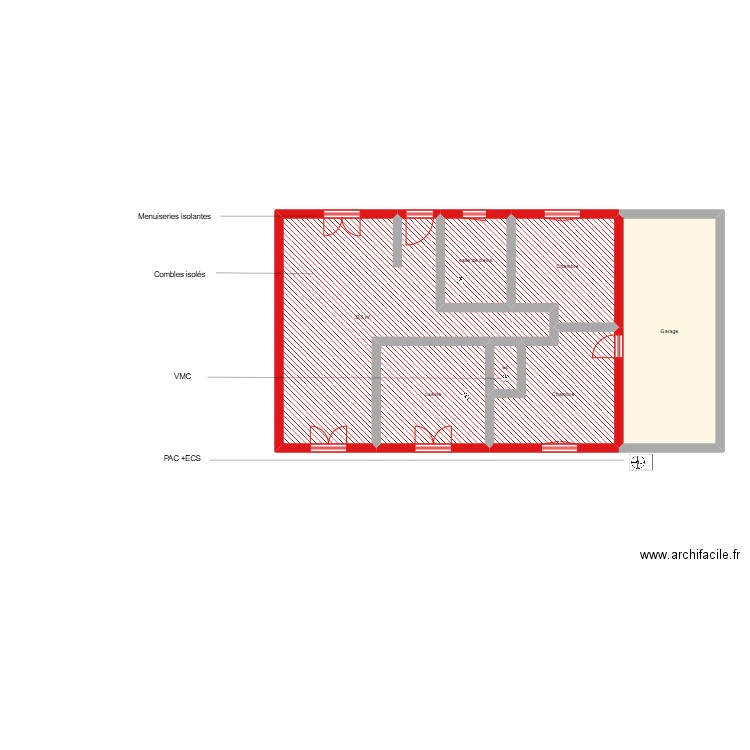 PARCELIER Karine étape 2. Plan de 7 pièces et 98 m2