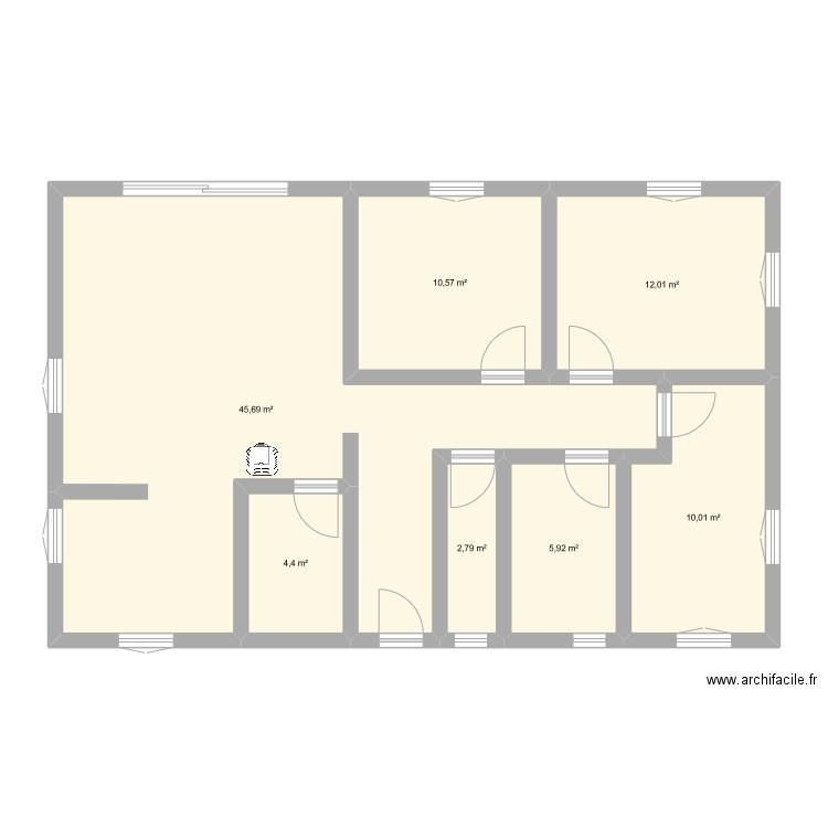 Plan. Plan de 7 pièces et 91 m2