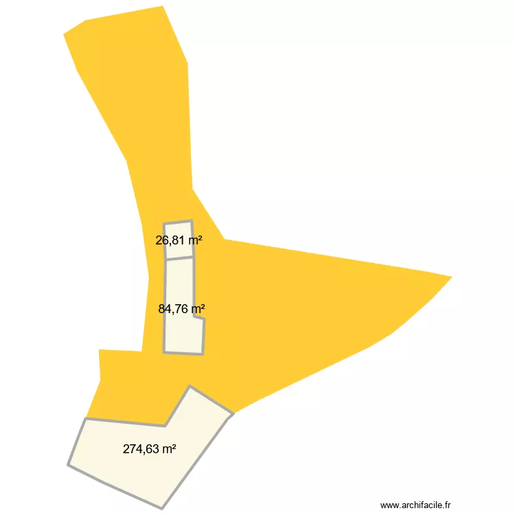 reseau ext&eacute;rieur. Plan de 3  et 386 m²