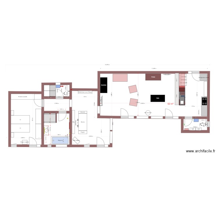 Plan coté 240222. Plan de 7 pièces et 109 m2