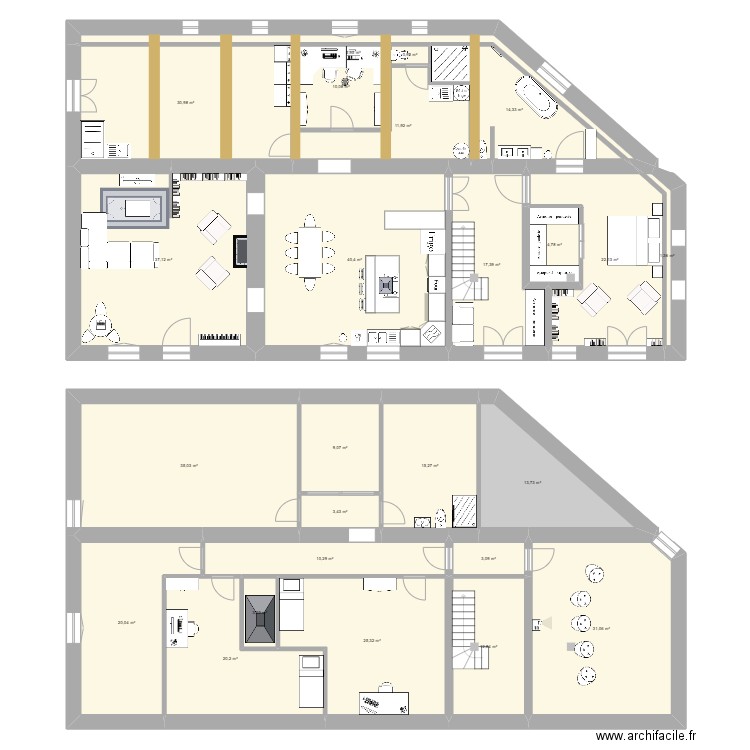 La Maison !. Plan de 25 pièces et 400 m2