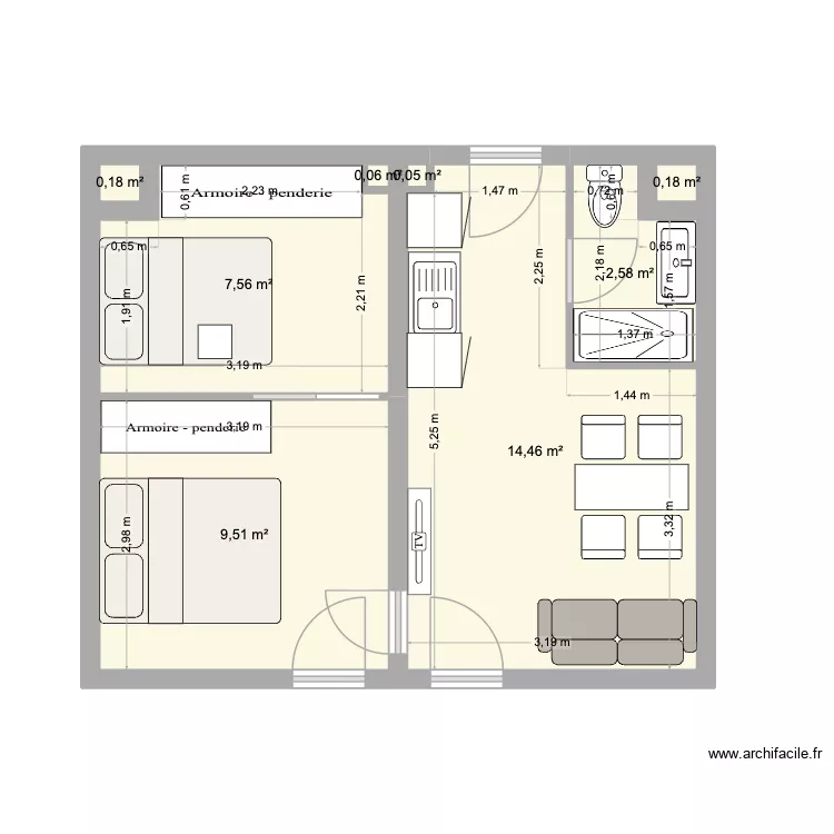 Ménuires 2. Plan de 8 Pièces et 35 m² Ménuires 2. Plan de 8 Pièces et 35 m²