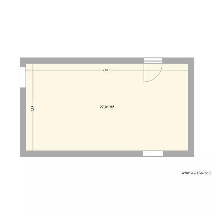 locaux. Plan de 1  et 27 m²