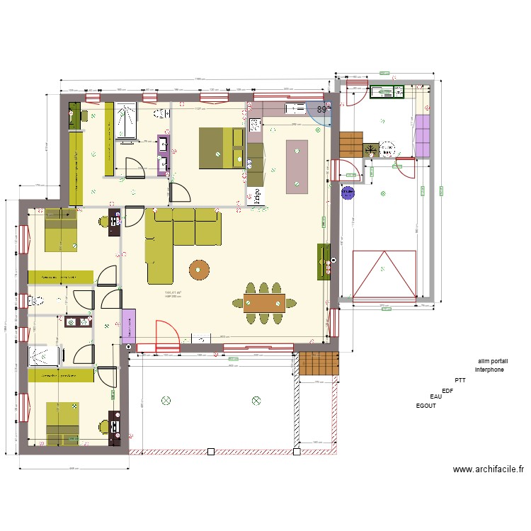 font de clarette interieur 1. Plan de 1 pièce et 144 m2