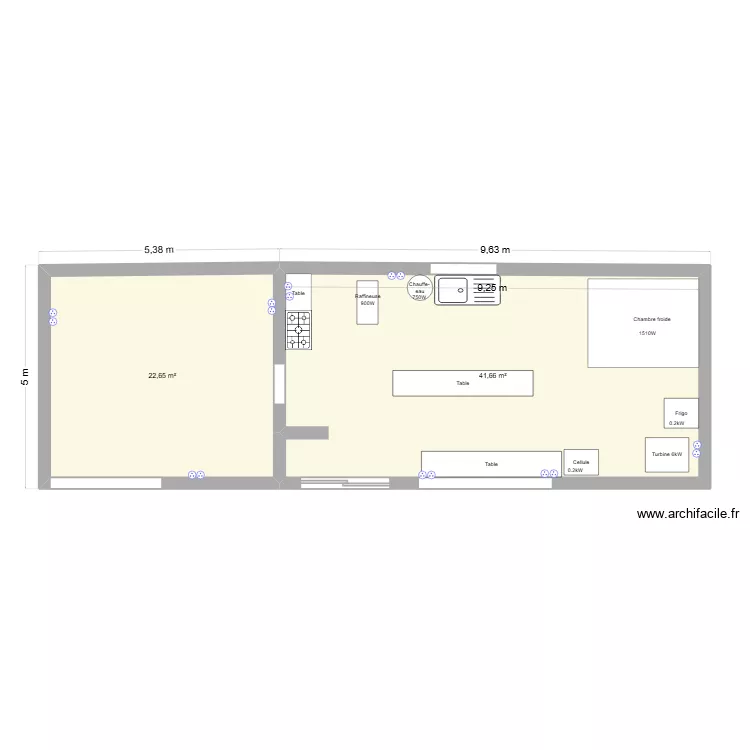 atelier de transfo. Plan de 2 et 64 m² atelier de transfo. Plan de 2 et 64 m²