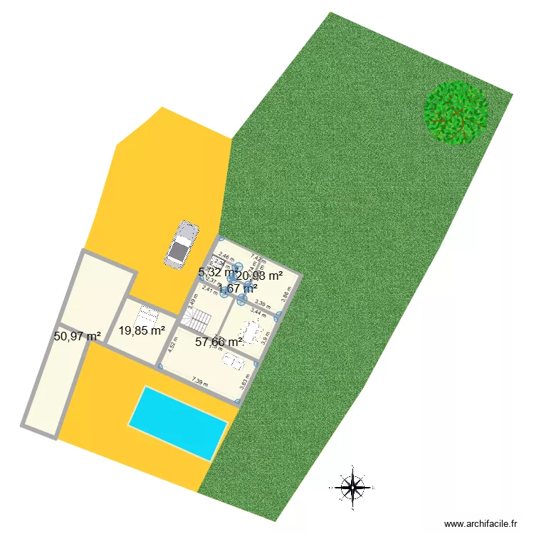 Seyssins 01. Plan de 8  et 243 m²