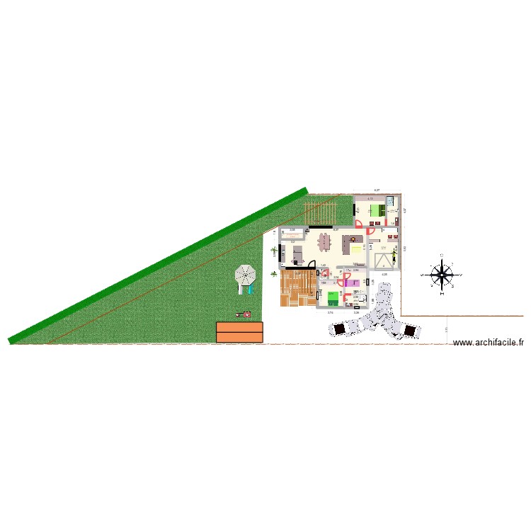 MAISON riom v3. Plan de 9 pièces et 135 m2