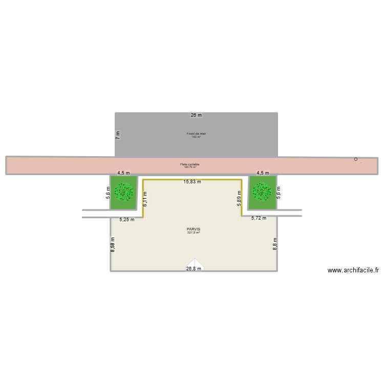 plan Parvis - EVENT. Plan de 5 pièces et 719 m2