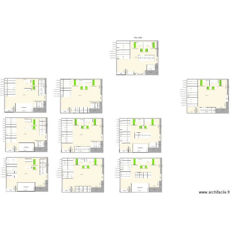 Zone montage chariot UAP 3. Plan de 48 pièces et 704 m2
