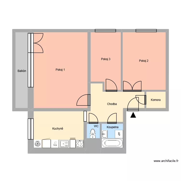 Hornick&aacute; 664, byt 7. Plan de 14  et 194 m²