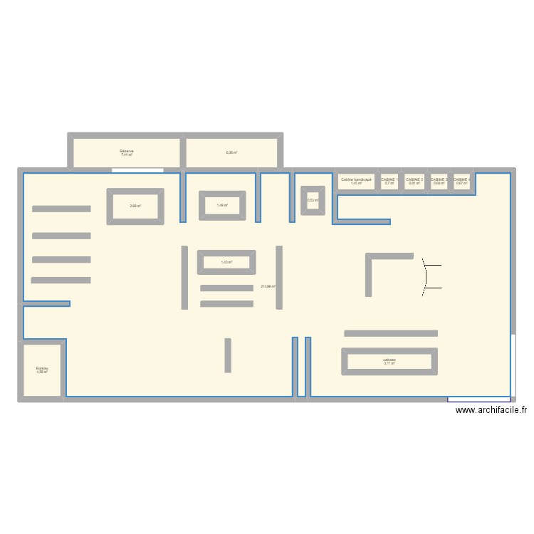 KIABI. Plan de 14 pièces et 265 m2