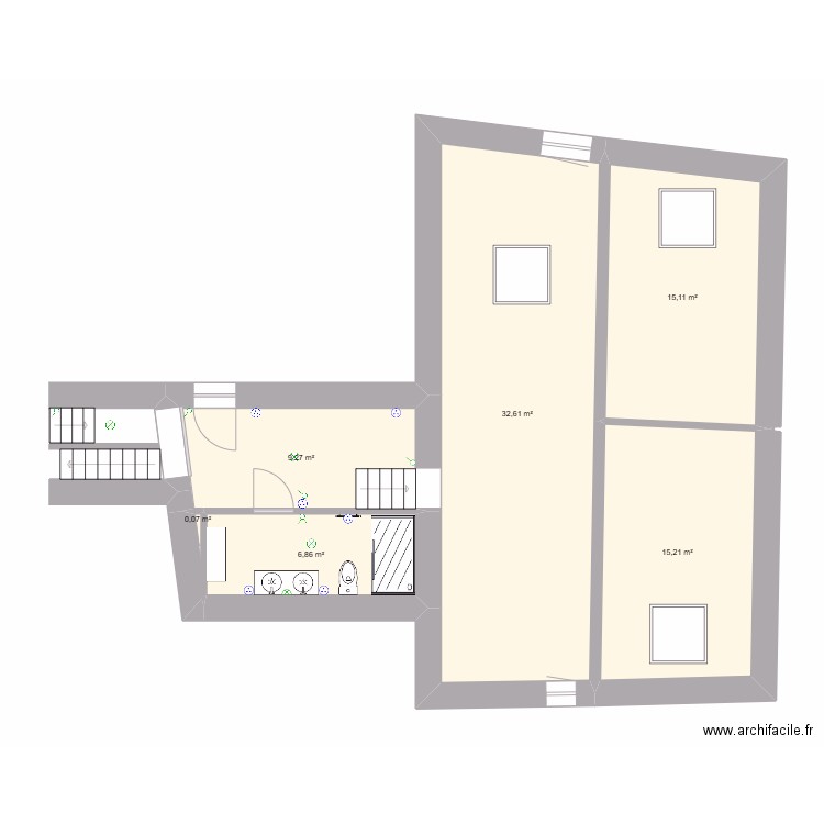 ag_etage_elec. Plan de 6 pièces et 79 m2