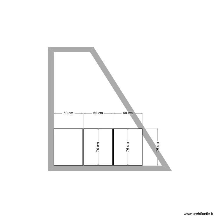 buanderie Y et E. Plan de 1  et 3 m²