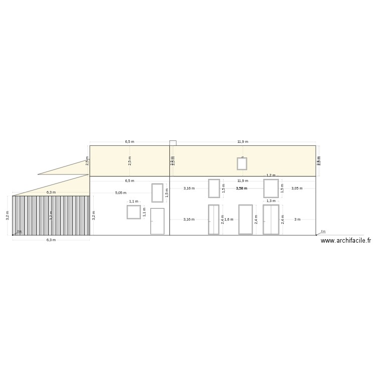 coupe sud. Plan de 0 pièce et 0 m2