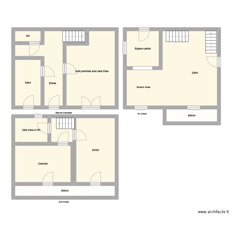 GR4348. Plan de 12 pièces et 121 m2