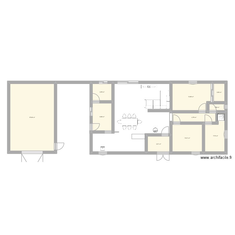 projet 1. Plan de 10 pièces et 92 m2